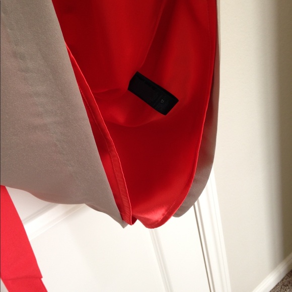 Express Orange & Tan halter style dress w/ sash L - Picture 6 of 7